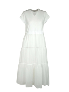 PESERICO(ペセリコ) |コットンジャージー×ガーゼスカートのコンビワンピース