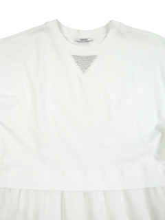 PESERICO(ペセリコ) |コットンジャージー×ガーゼスカートのコンビワンピース