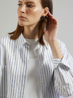 PESERICO(ペセリコ) |比翼仕立てストライプコットンシャツ