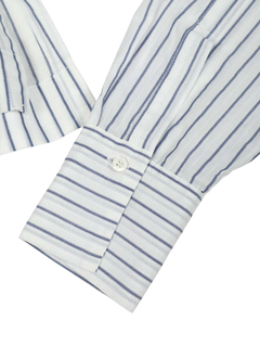 PESERICO(ペセリコ) |比翼仕立てストライプコットンシャツ