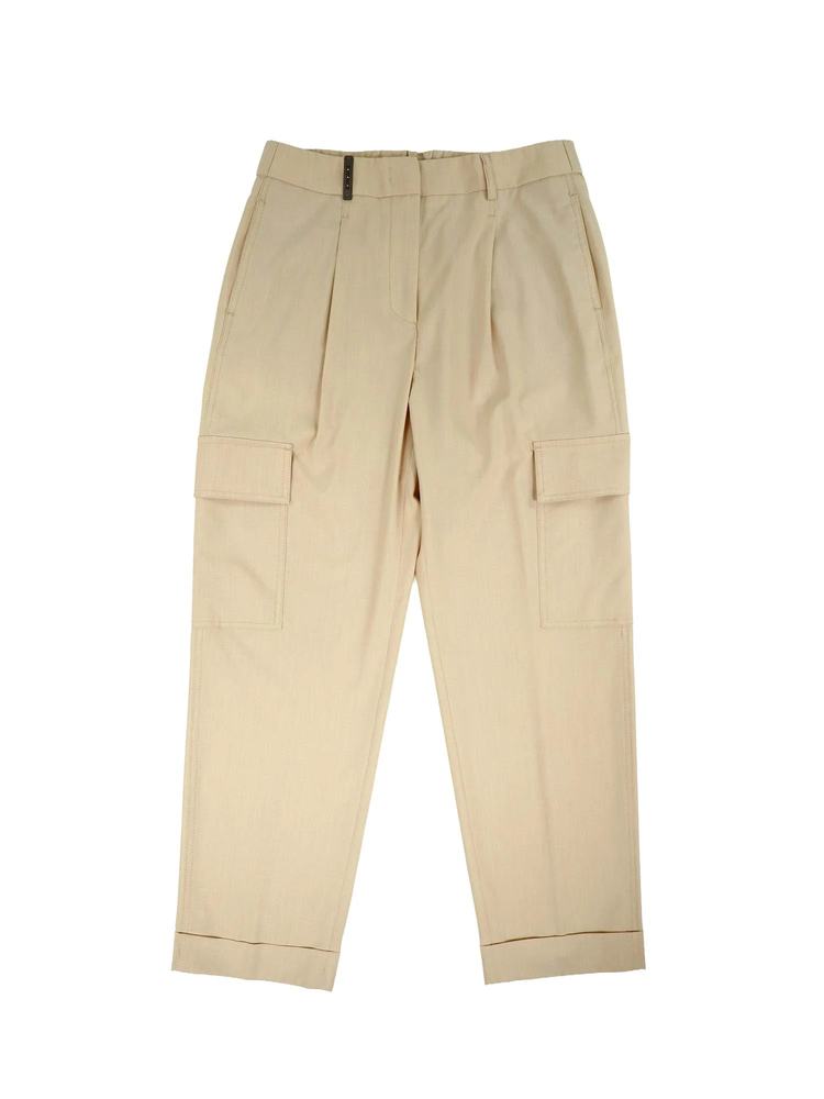PESERICO(ペセリコ) |レーヨン混ストレッチ1タックカーゴパンツ