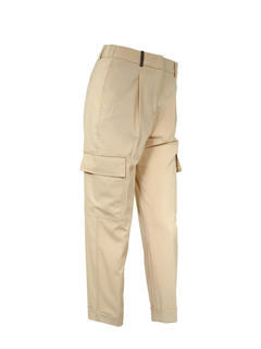 PESERICO(ペセリコ) |レーヨン混ストレッチ1タックカーゴパンツ