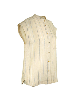 PESERICO(ペセリコ) |ストライプ地フレンチスリーブシャツ