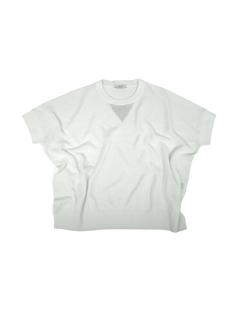 PESERICO(ペセリコ) |麻綿ワイドシルエットフレンチスリーブニット
