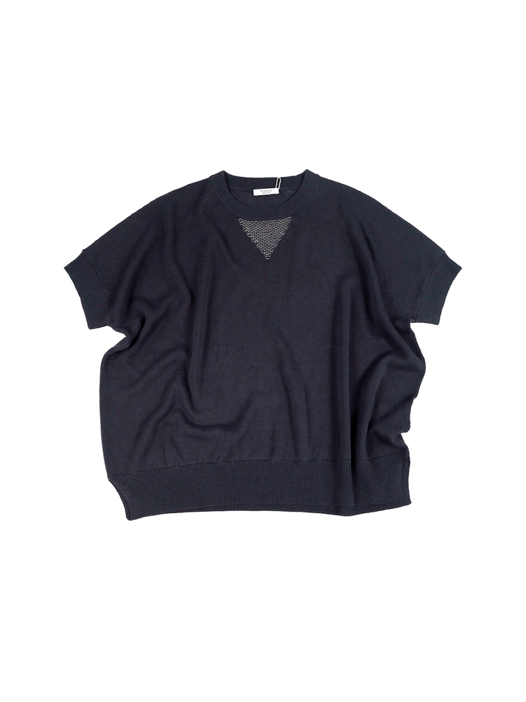 PESERICO(ペセリコ) |麻綿ワイドシルエットフレンチスリーブニット