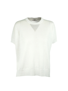 PESERICO(ペセリコ) |麻綿ワイドシルエットフレンチスリーブニット