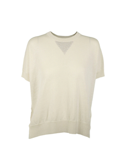 PESERICO(ペセリコ) |麻綿ワイドシルエットフレンチスリーブニット