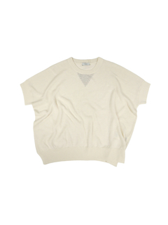 PESERICO(ペセリコ) |麻綿ワイドシルエットフレンチスリーブニット