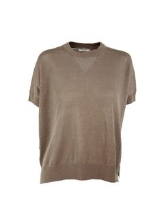 PESERICO(ペセリコ) |麻綿ワイドシルエットフレンチスリーブニット