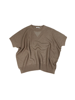 PESERICO(ペセリコ) |麻綿ワイドシルエットフレンチスリーブニット