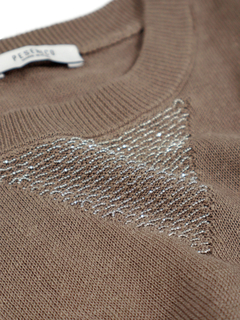 PESERICO(ペセリコ) |麻綿ワイドシルエットフレンチスリーブニット