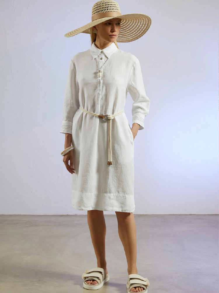 PESERICO(ペセリコ) |麻100％プルオーバーシャツワンピース