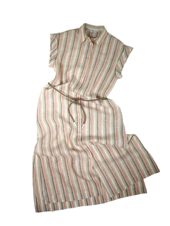 PESERICO(ペセリコ) |ストライプ地フレンチスリーブシャツ