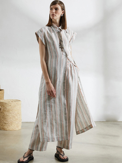 PESERICO(ペセリコ) |ストライプ地フレンチスリーブシャツ