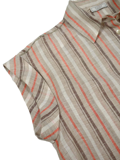 PESERICO(ペセリコ) |ストライプ地フレンチスリーブシャツ