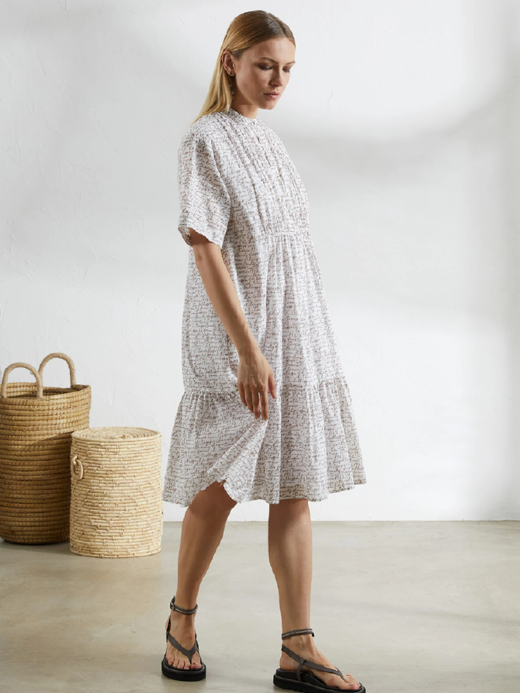 PESERICO(ペセリコ) |コットンライティングプリント半袖ワンピース