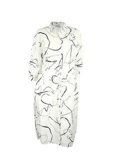 PESERICO(ペセリコ) |コットンプリント地七分袖シャツワンピース