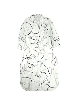 PESERICO(ペセリコ) |コットンプリント地七分袖シャツワンピース