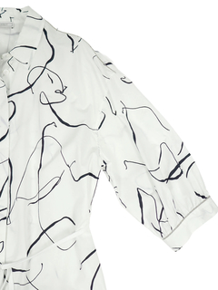 PESERICO(ペセリコ) |コットンプリント地七分袖シャツワンピース