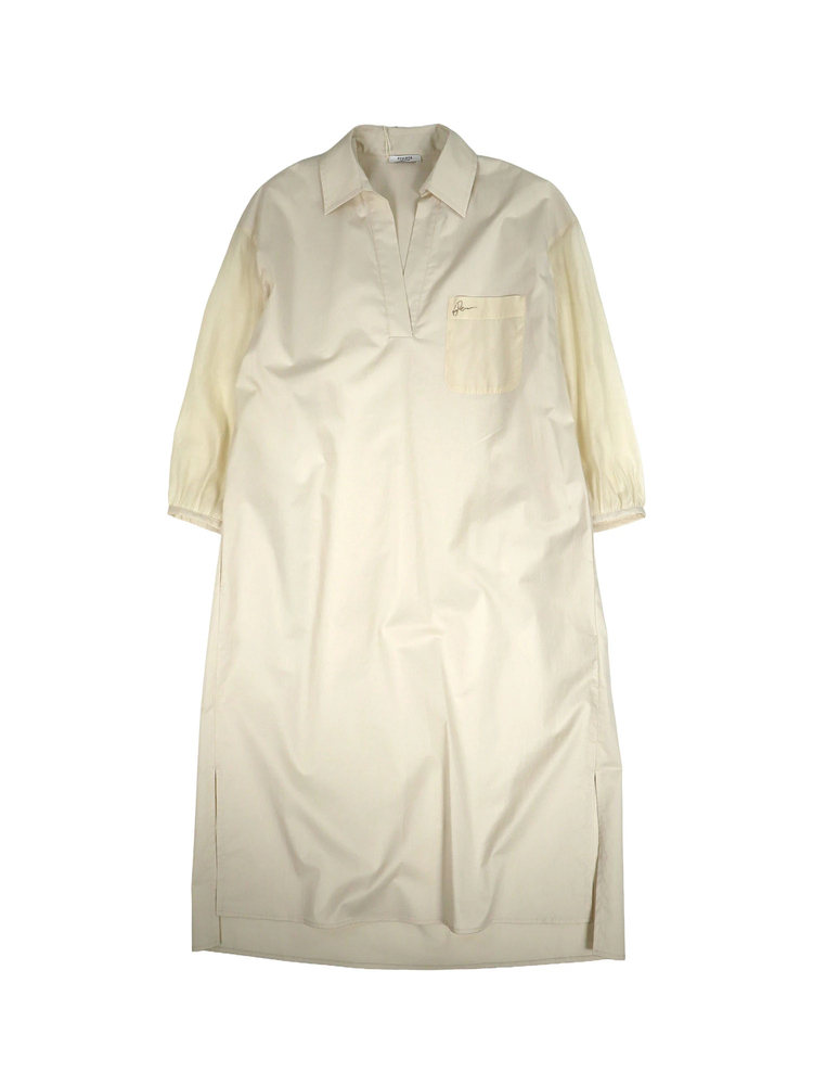 PESERICO(ペセリコ) |胸ポケットコットンストレッチワンピース