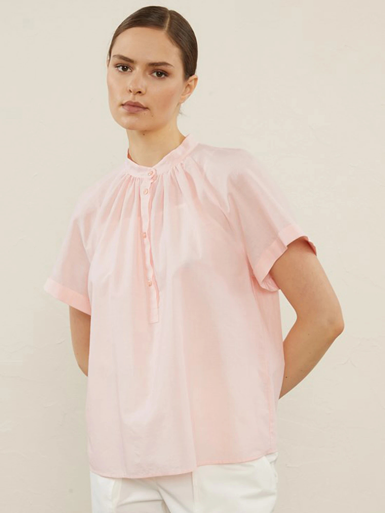 PESERICO(ペセリコ) |ヘアラインストライプラグランスリーブブラウス