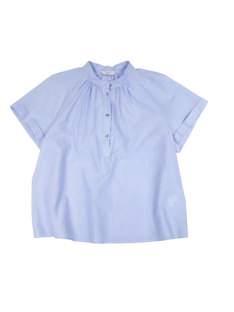 PESERICO(ペセリコ) |ヘアラインストライプラグランスリーブブラウス