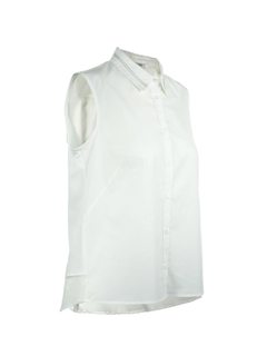 PESERICO(ペセリコ) |ボールチェーン飾り襟コットンストレッチノースリーブシャツ