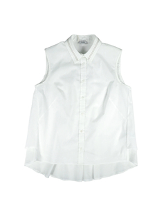 PESERICO(ペセリコ) |ボールチェーン飾り襟コットンストレッチノースリーブシャツ