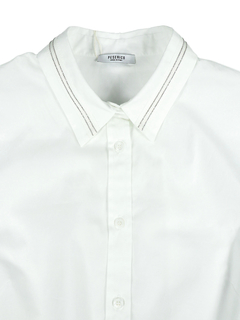 PESERICO(ペセリコ) |ボールチェーン飾り襟コットンストレッチノースリーブシャツ