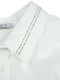 PESERICO(ペセリコ) |ボールチェーン飾り襟コットンストレッチノースリーブシャツ