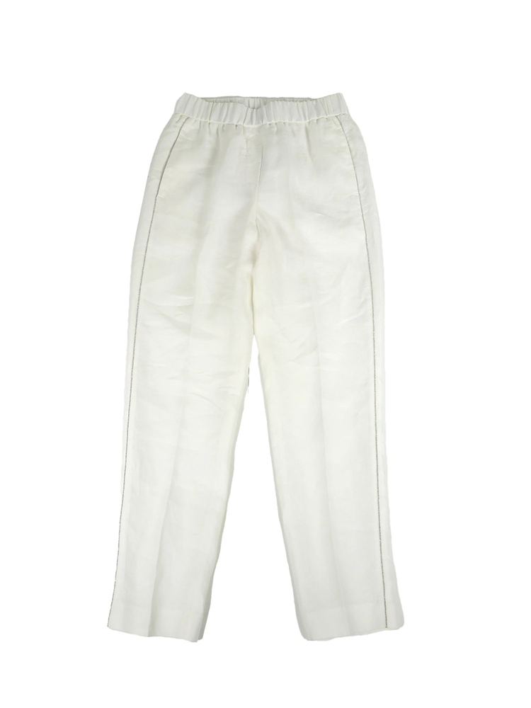 PESERICO(ペセリコ) |サイドボールチェーンリネンイージーパンツ