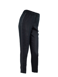 PESERICO(ペセリコ) |サイドボールチェーンリネンイージーパンツ