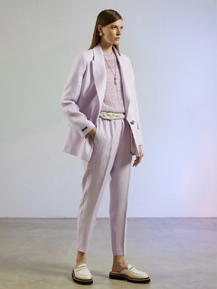 PESERICO(ペセリコ) |サイドボールチェーンリネンイージーパンツ