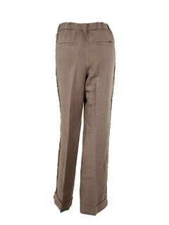 PESERICO(ペセリコ) |サイドフリンジ麻イージーパンツ