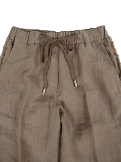 PESERICO(ペセリコ) |サイドフリンジ麻イージーパンツ