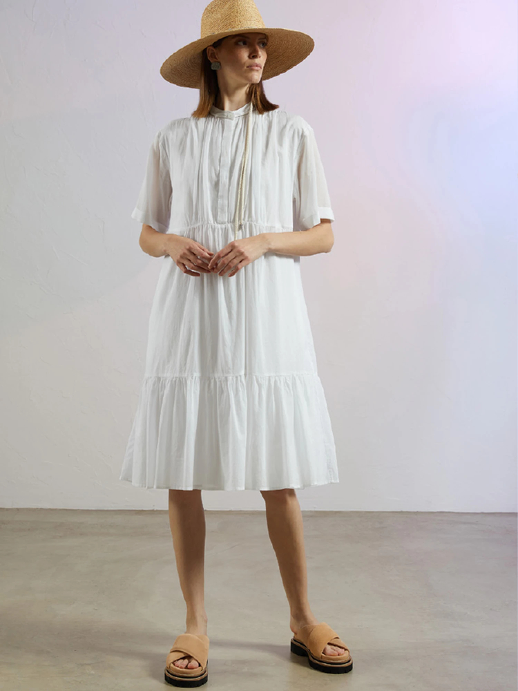 PESERICO(ペセリコ) |コットンガーゼ半袖ティアードワンピース