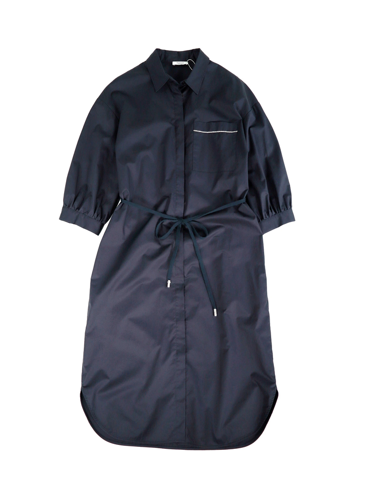 PESERICO(ペセリコ) |コットンストレッチシャツヘムワンピース