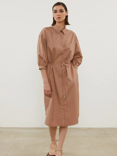 PESERICO(ペセリコ) |コットンストレッチシャツヘムワンピース