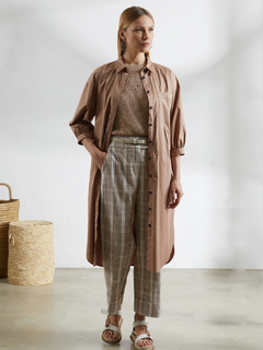 PESERICO(ペセリコ) |コットンストレッチシャツヘムワンピース