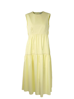 PESERICO(ペセリコ) |コットンストレッチノースリーブティアードドレス