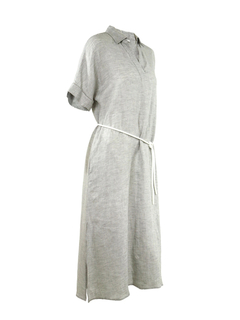 PESERICO(ペセリコ) |サイドスリット麻半袖ワンピース