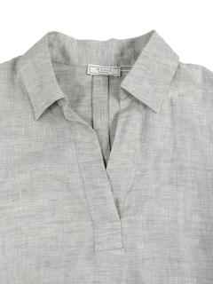 PESERICO(ペセリコ) |サイドスリット麻半袖ワンピース