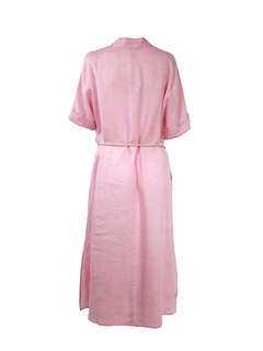 PESERICO(ペセリコ) |サイドスリット麻半袖ワンピース