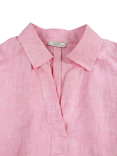 PESERICO(ペセリコ) |サイドスリット麻半袖ワンピース