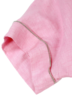 PESERICO(ペセリコ) |サイドスリット麻半袖ワンピース