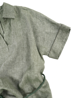 PESERICO(ペセリコ) |サイドスリット麻半袖ワンピース