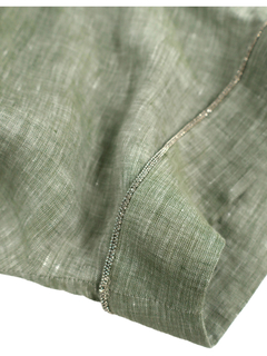 PESERICO(ペセリコ) |サイドスリット麻半袖ワンピース