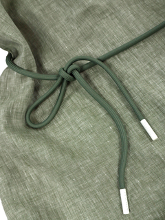 PESERICO(ペセリコ) |サイドスリット麻半袖ワンピース