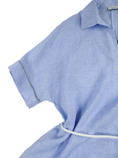 PESERICO(ペセリコ) |サイドスリット麻半袖ワンピース