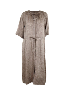 PESERICO(ペセリコ) |襟ダブルリボンデザインドローストリングシャツワンピース